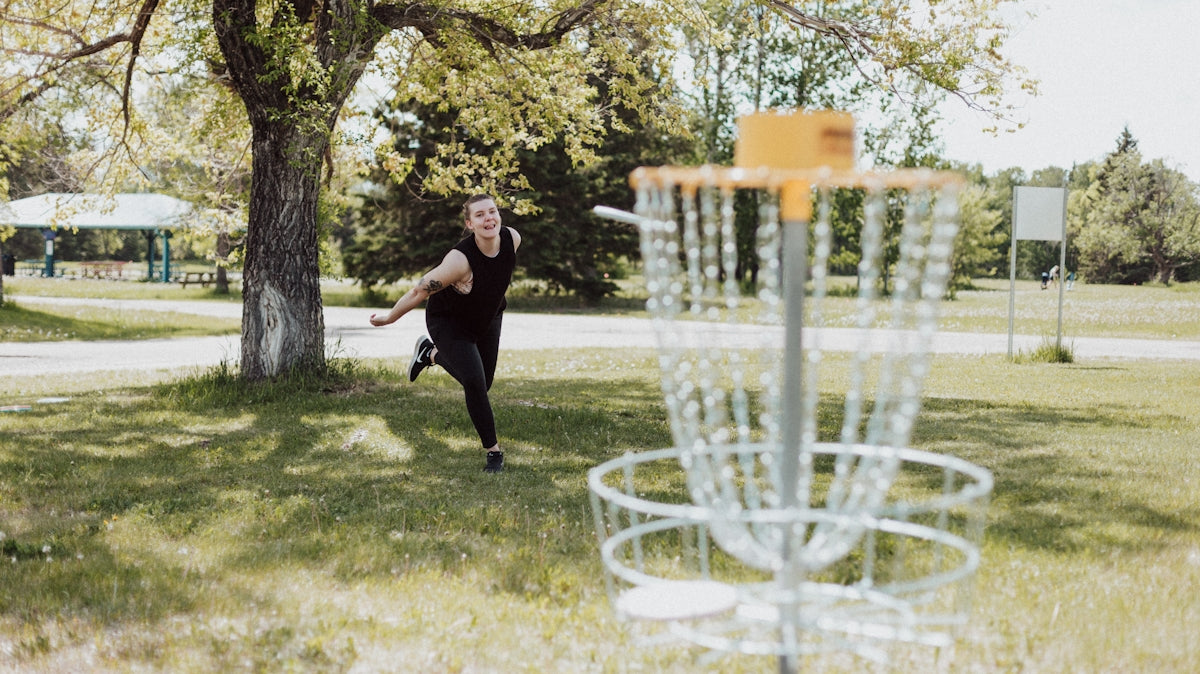 a person jumping over a chair