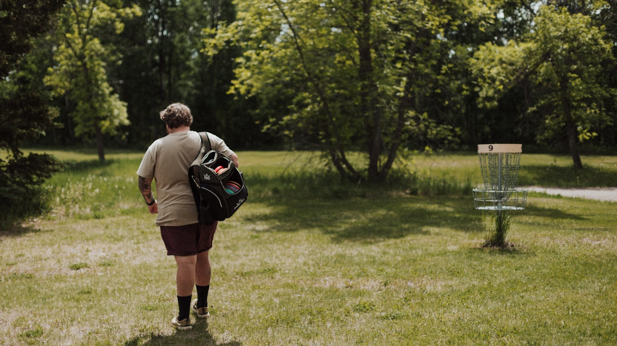 a person walking in a park