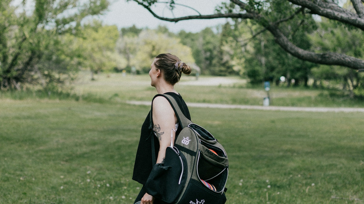 a person walking in a park