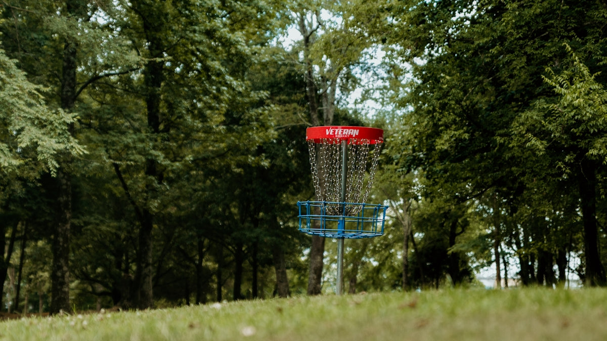 a basketball hoop in a field