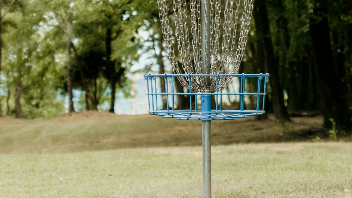 a basketball hoop in a park