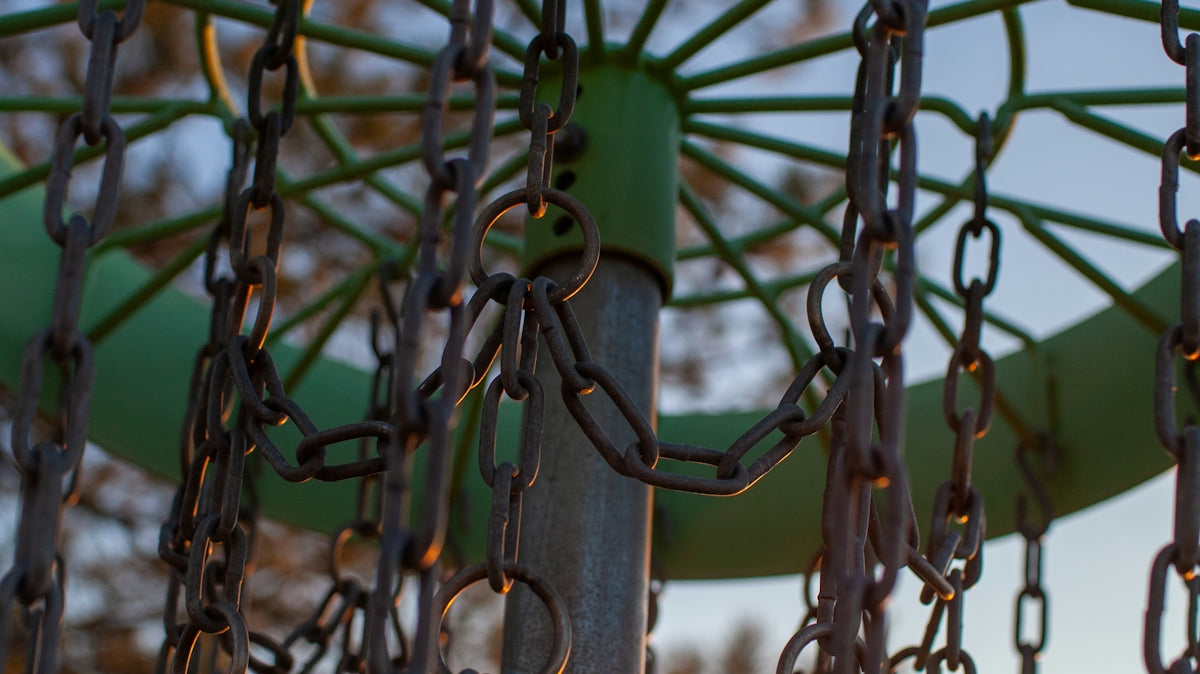 a close up of a chain link structure