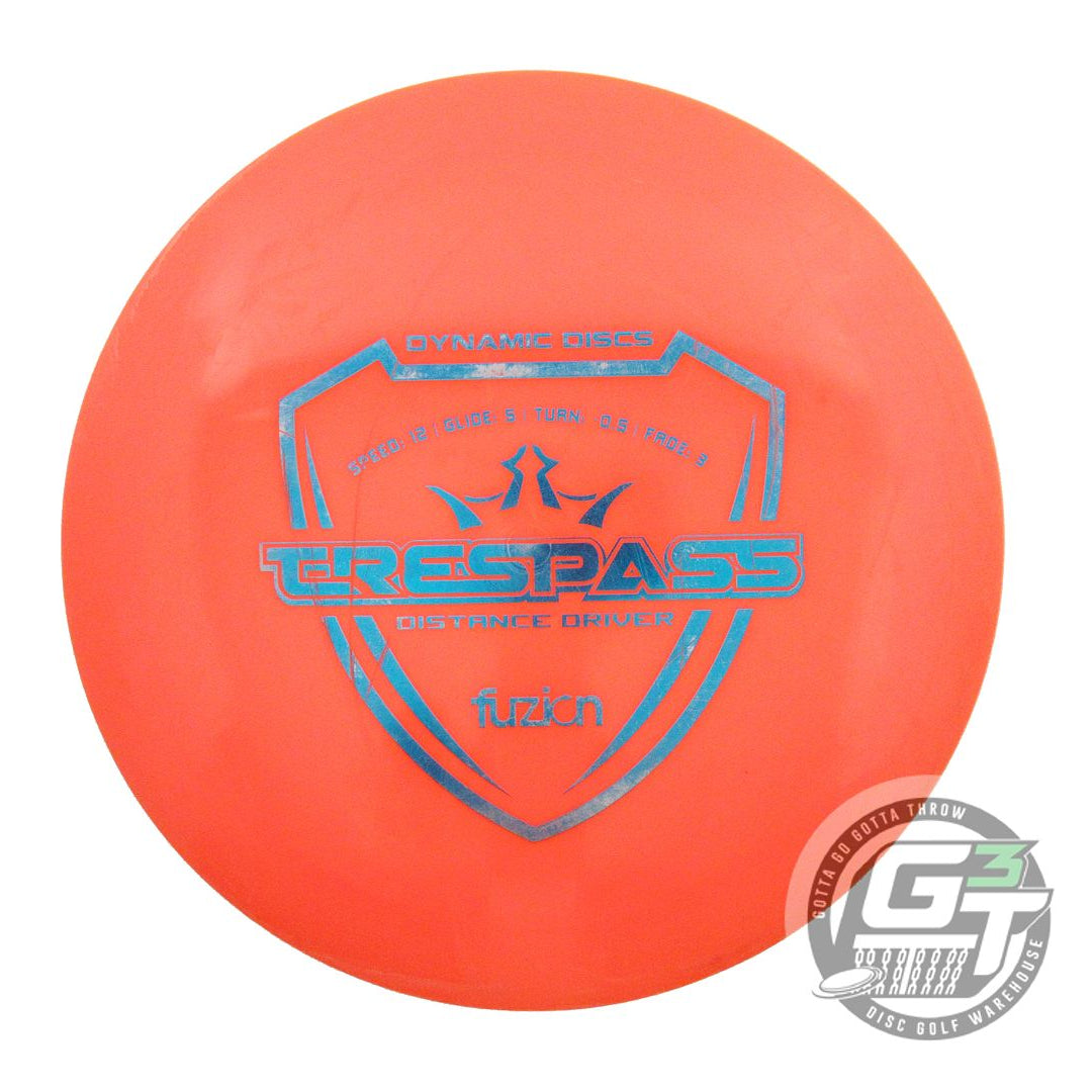 USED Dynamic Discs Fuzion Trespass 175g Orange Blue Foil Distance Driver Disc