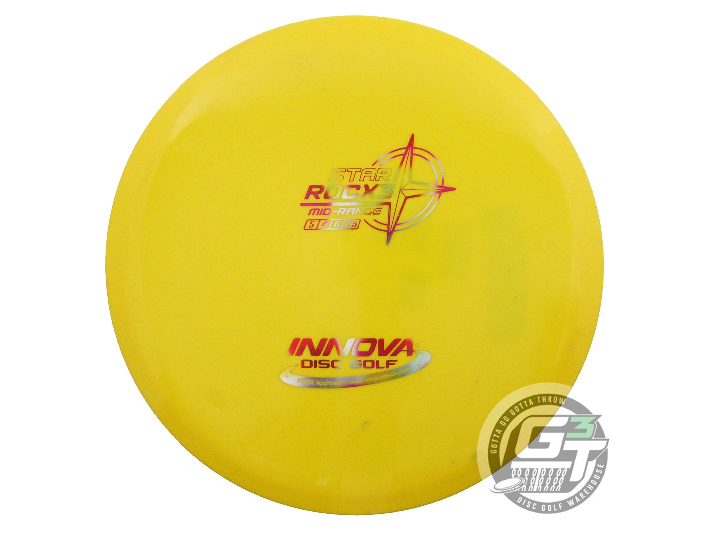 USED Innova Star RocX3 167g Yellow Jellybean Foil Midrange Golf Disc