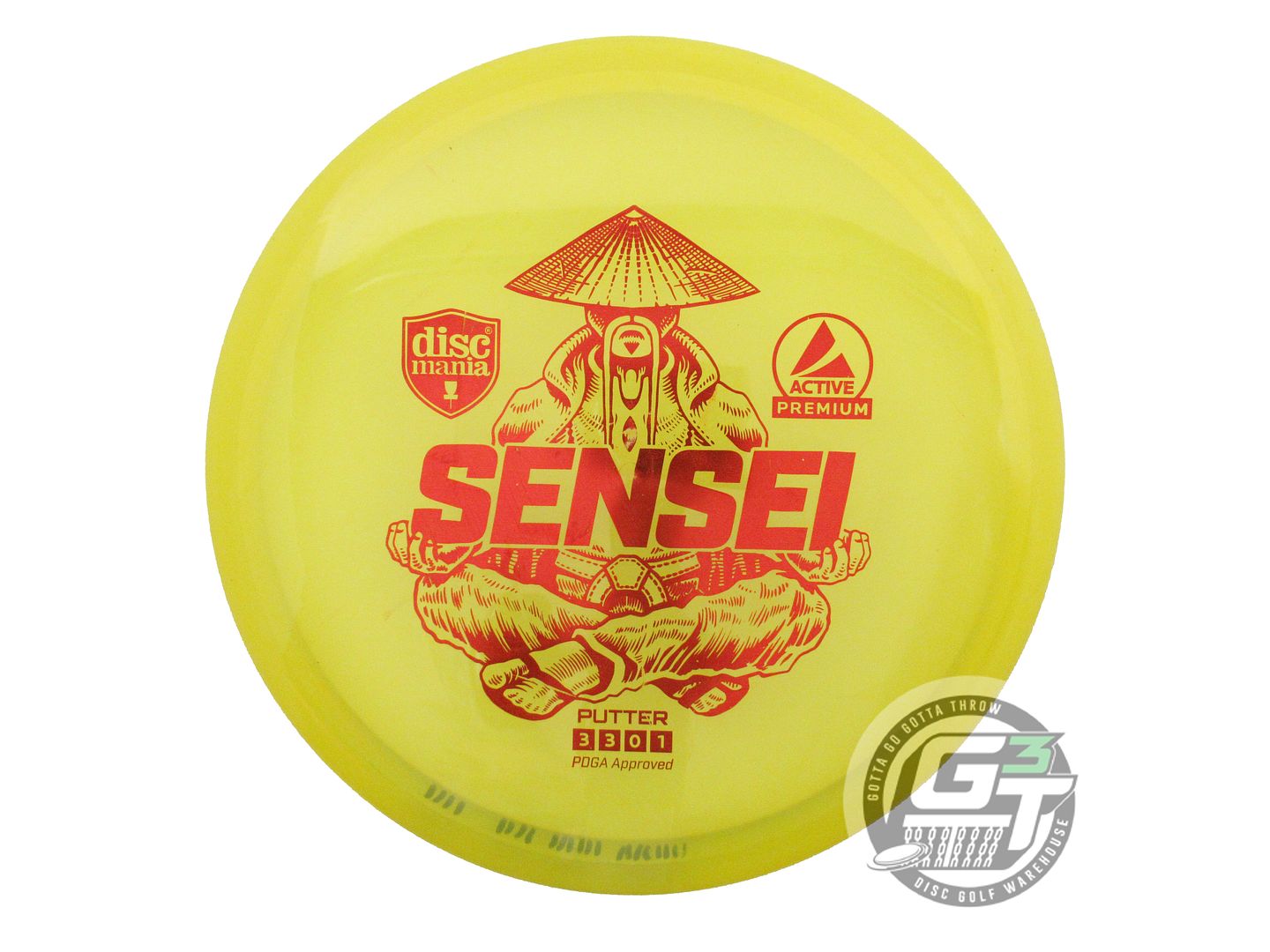 USED DiscMania Active Premium Sensei 174g Yellow Red Foil Putter Golf Disc