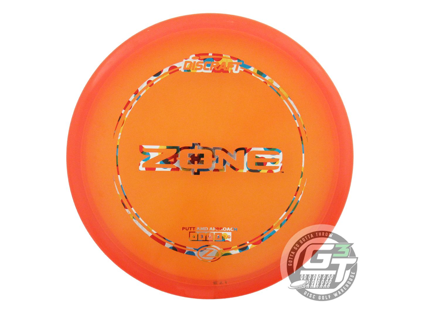 USED Discraft Z Zone 173g Orange Wonder Bread Foil PUDDLE TOP Putter Golf Disc