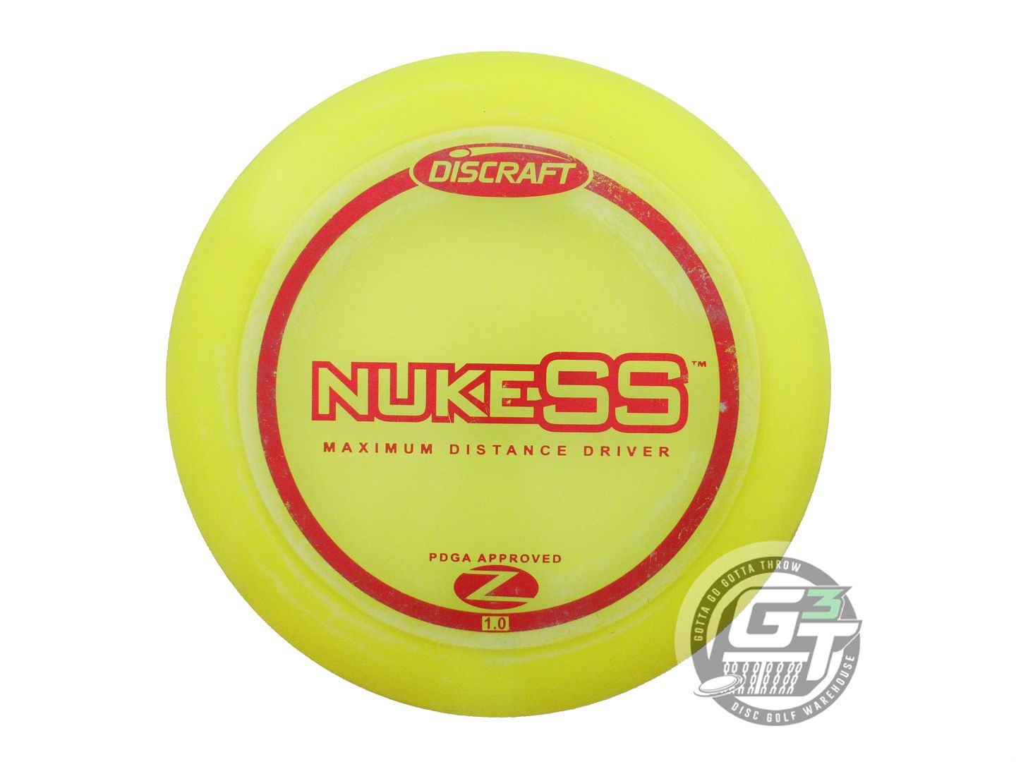 USED Discraft Z Nuke SS 167g Yellow Red Foil PFN Distance Driver Golf Disc