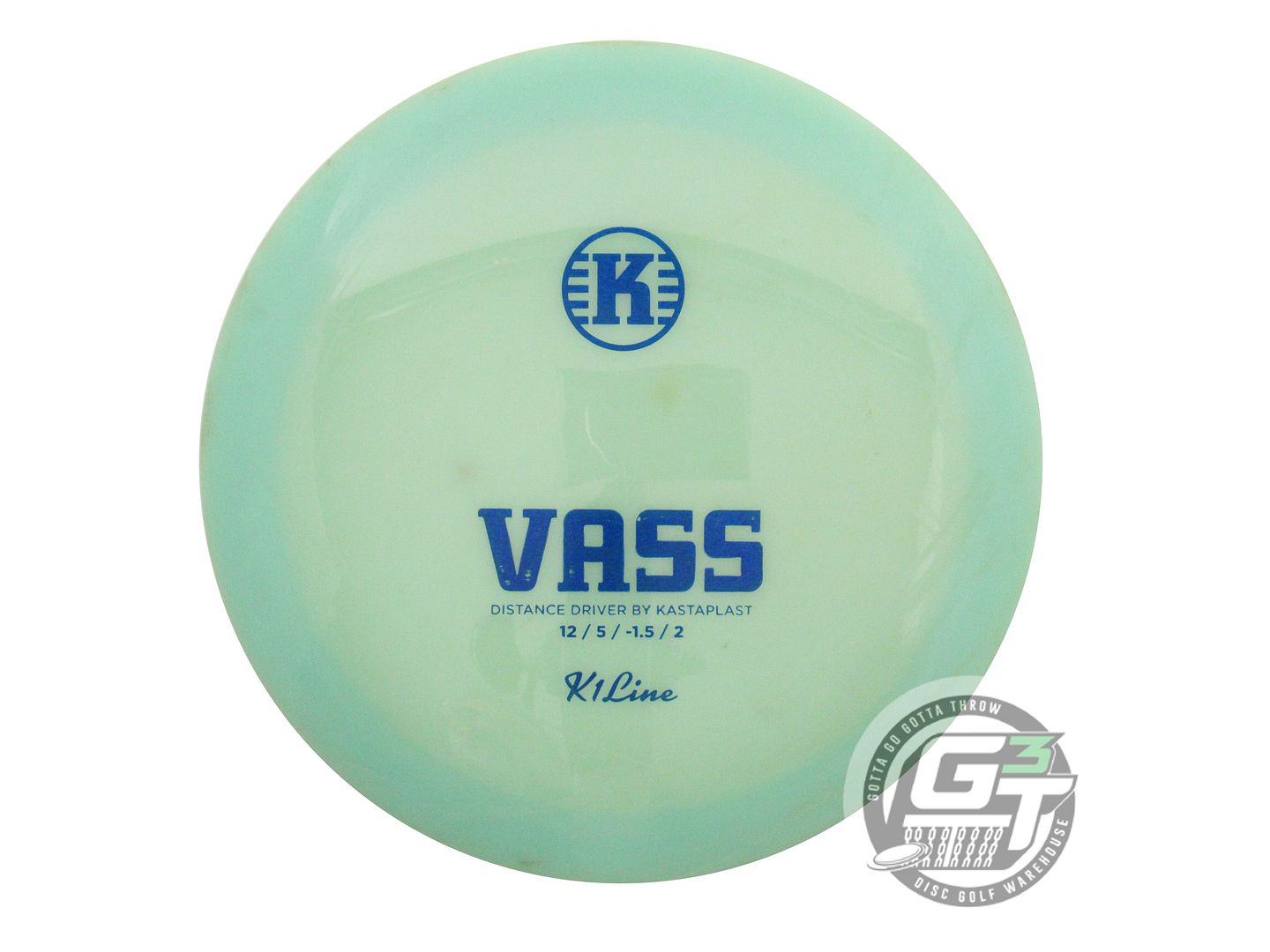 USED Kastaplast FIRST RUN K1 Vass 173g Mint Blue Shatter Foil Driver Golf Disc