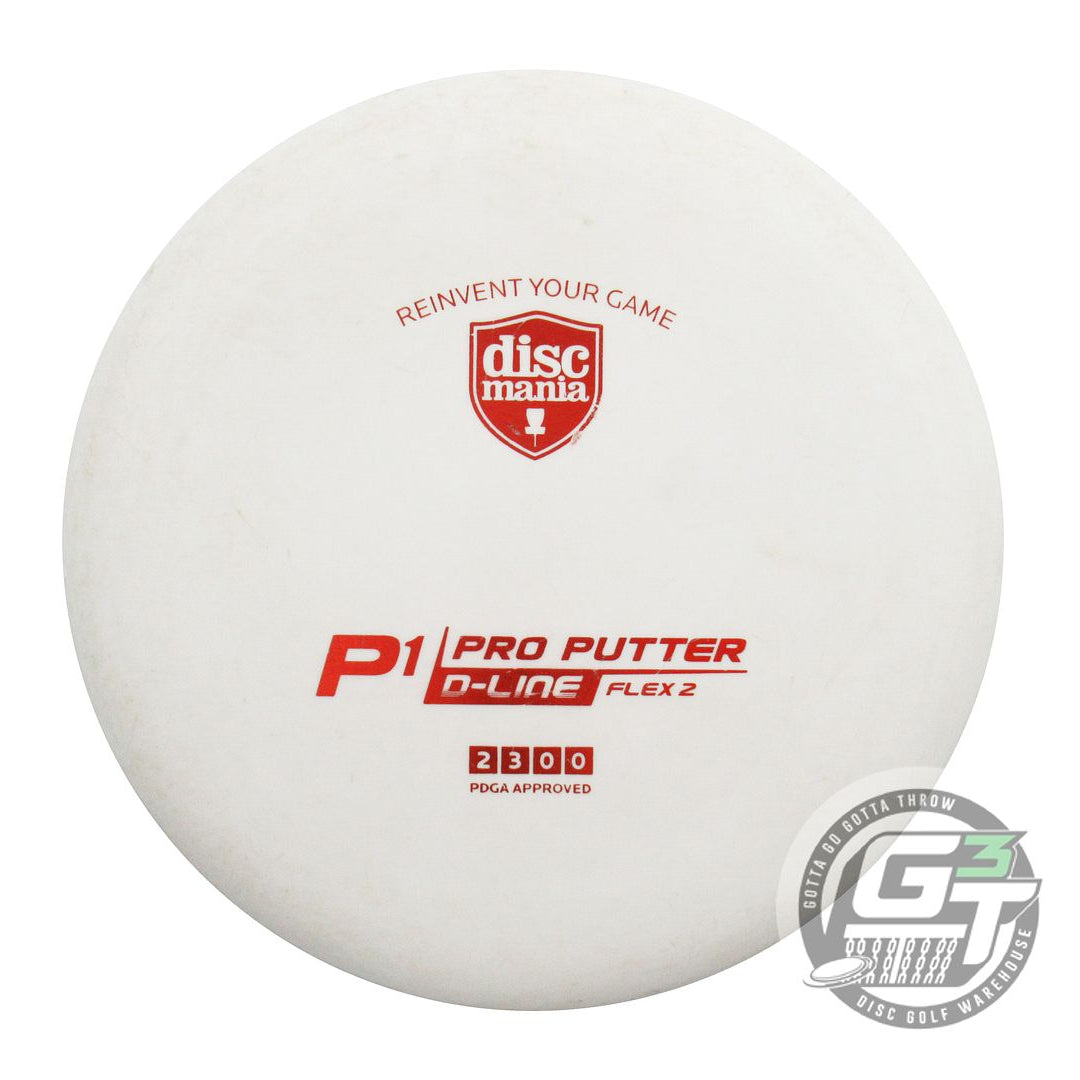 USED DiscMania D-Line Flex 2 P1 176g White Red Foil Putter Golf Disc