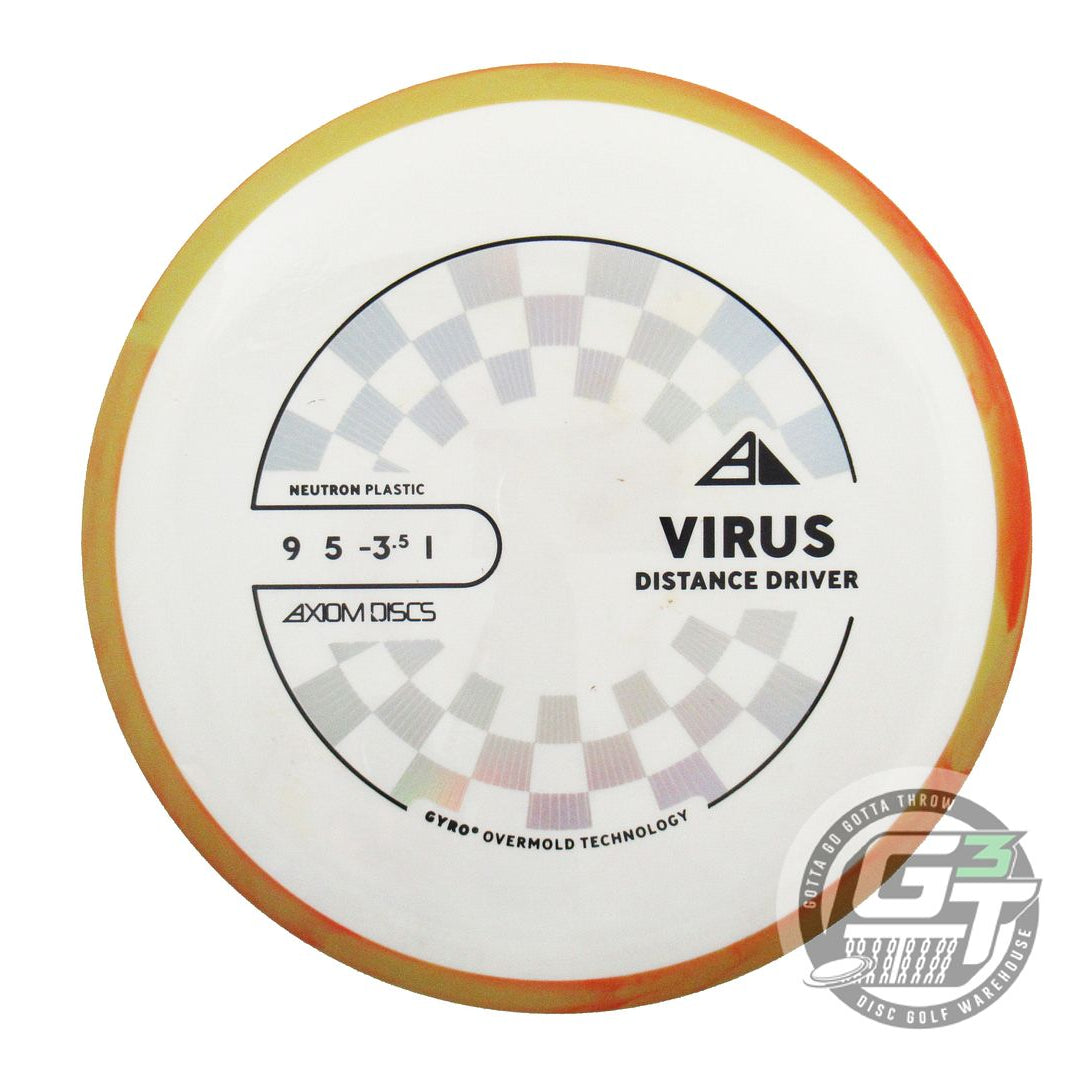 USED Axiom Discs Neutron Virus 173g White Marigold Rim Distance Driver Golf Disc