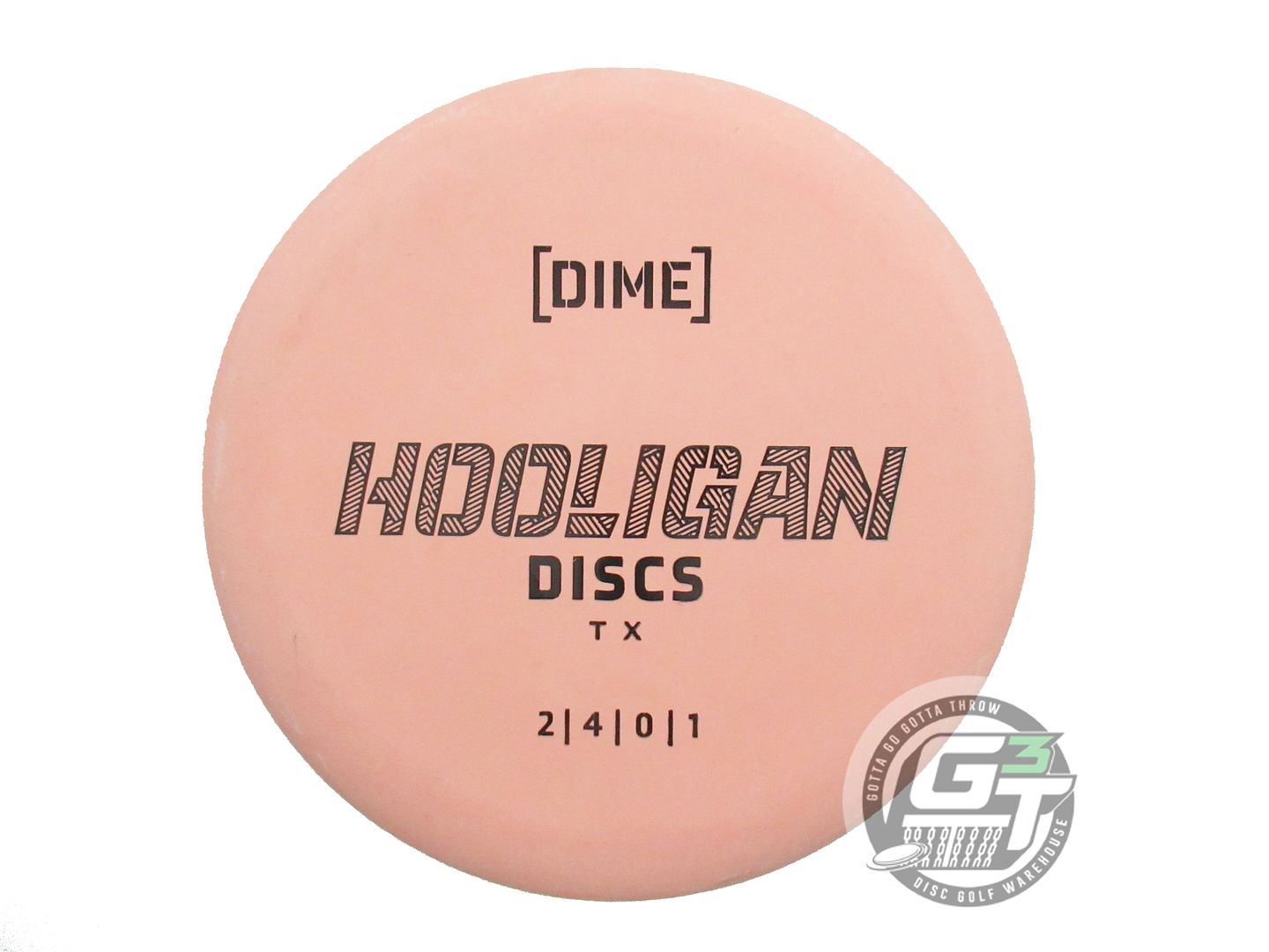 USED Hooligan Discs Soft Dime 172g Peach Black Stamp Putter Golf Disc