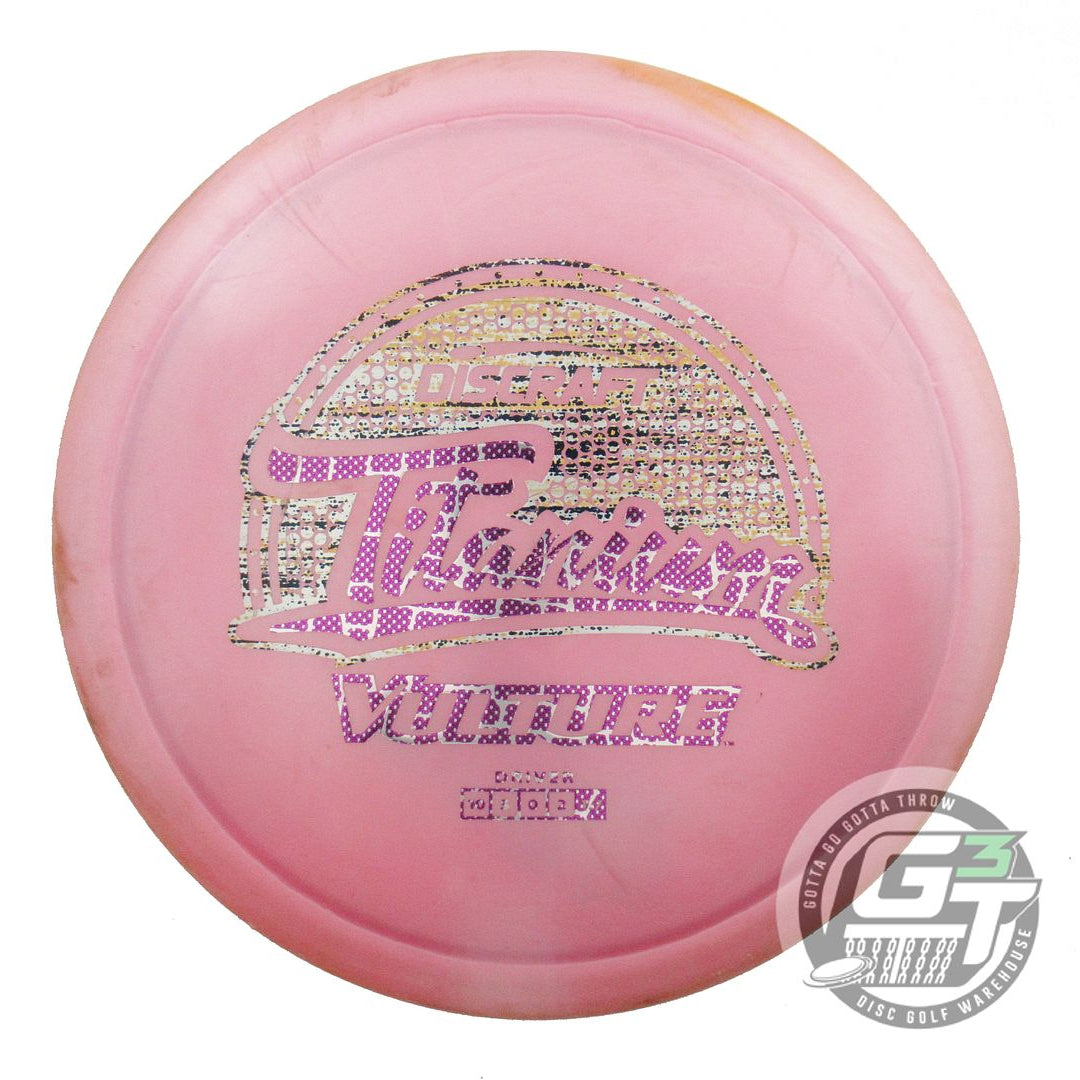 USED Discraft Titanium Vulture 175g Pink Black Static Foil Distance Driver Disc