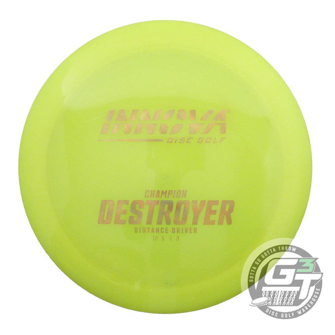 USED Innova Champion Destroyer 172g Yellow Gold Pixel Foil Distance Driver Disc