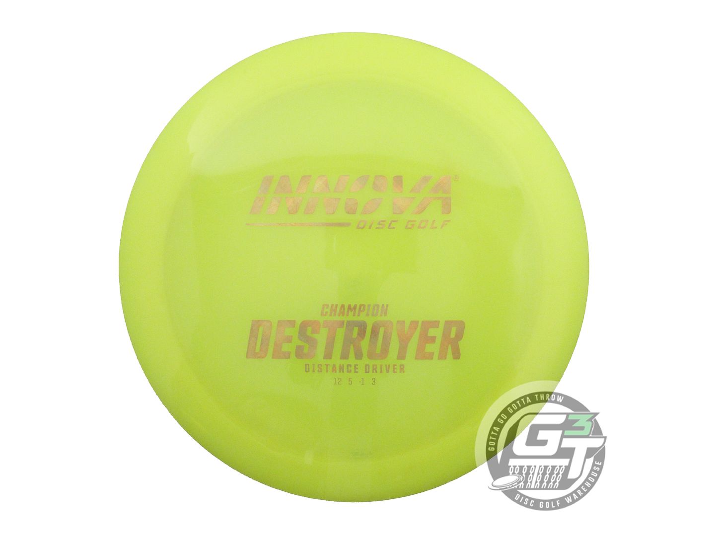 USED Innova Champion Destroyer 172g Yellow Gold Pixel Foil Distance Driver Disc
