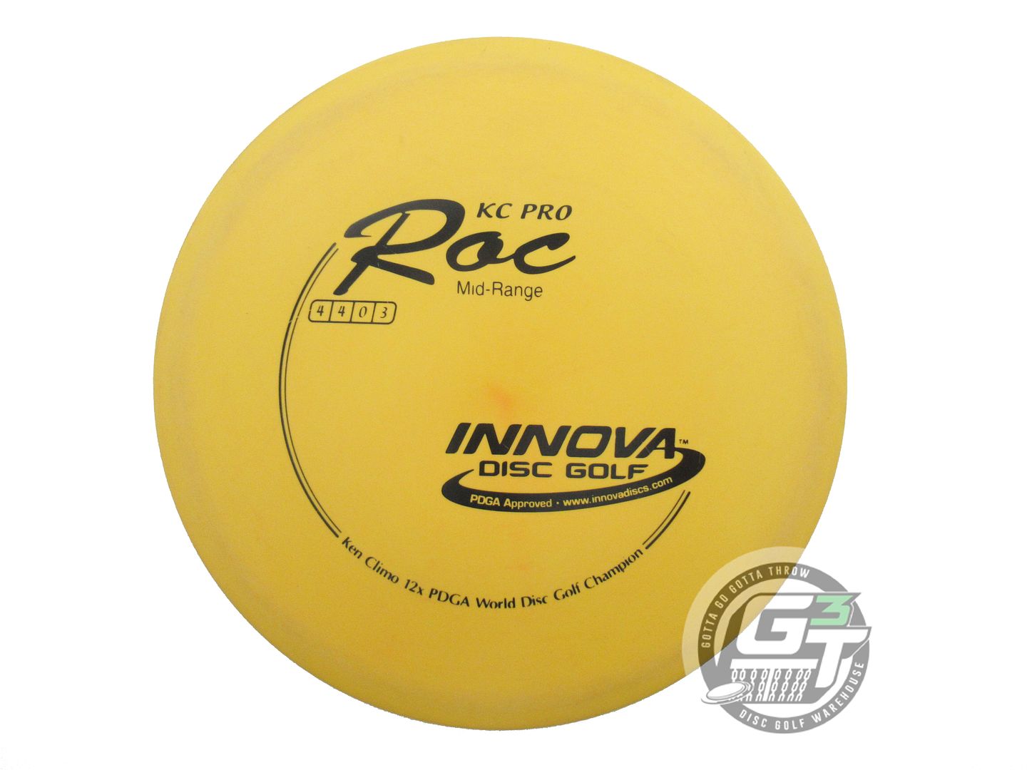 USED Innova KC Pro Roc 175g Yellow Black Stamp Midrange Golf Disc