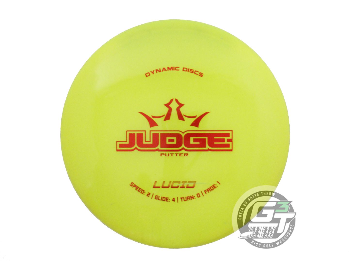 USED Dynamic Discs Lucid Judge 174g Yellow Red Foil Putter Golf Disc