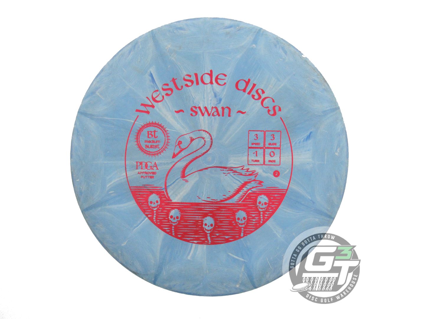 USED Westside Discs BT Medium Burst Swan 174g Blue Red Foil Putter Golf Disc