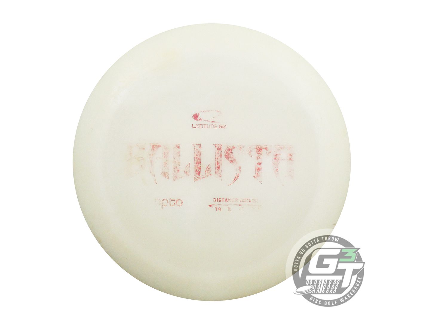 USED Latitude 64 Opto Ballista 173g White Red Foil Distance Driver Golf Disc