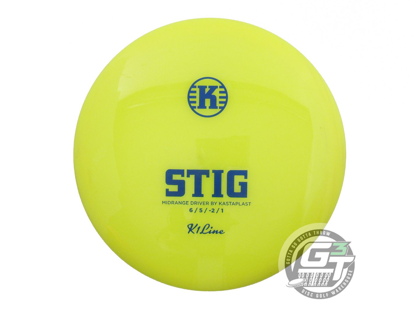 USED Kastaplast K1 Stig 174g Yellow Blue Stamp A Midrange Golf Disc