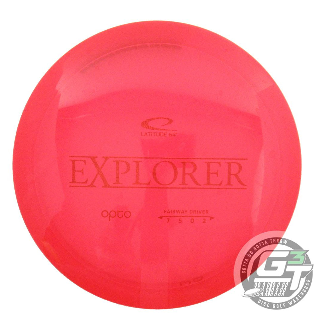 USED Latitude 64 Opto Explorer 168g Red Glitter Foil Distance Driver Golf Disc