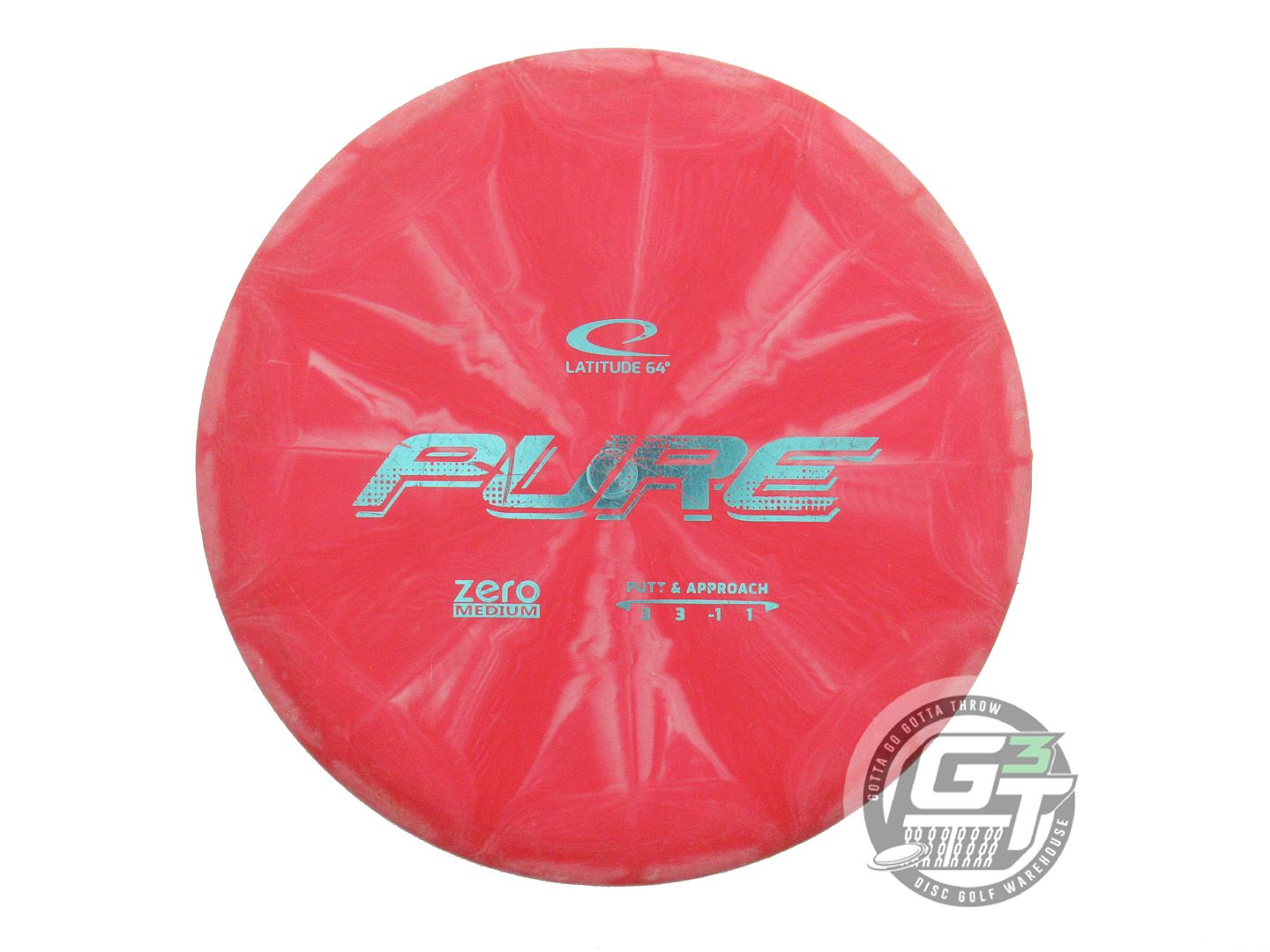 USED Latitude 64 Zero Medium Burst Pure 174g Red Aqua Foil Putter Golf Disc