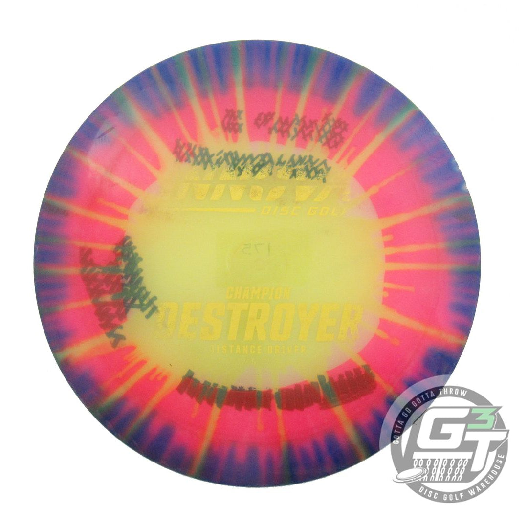 USED Innova I-DYE Champion Destroyer 175g Blue Burst Distance Driver Golf Disc