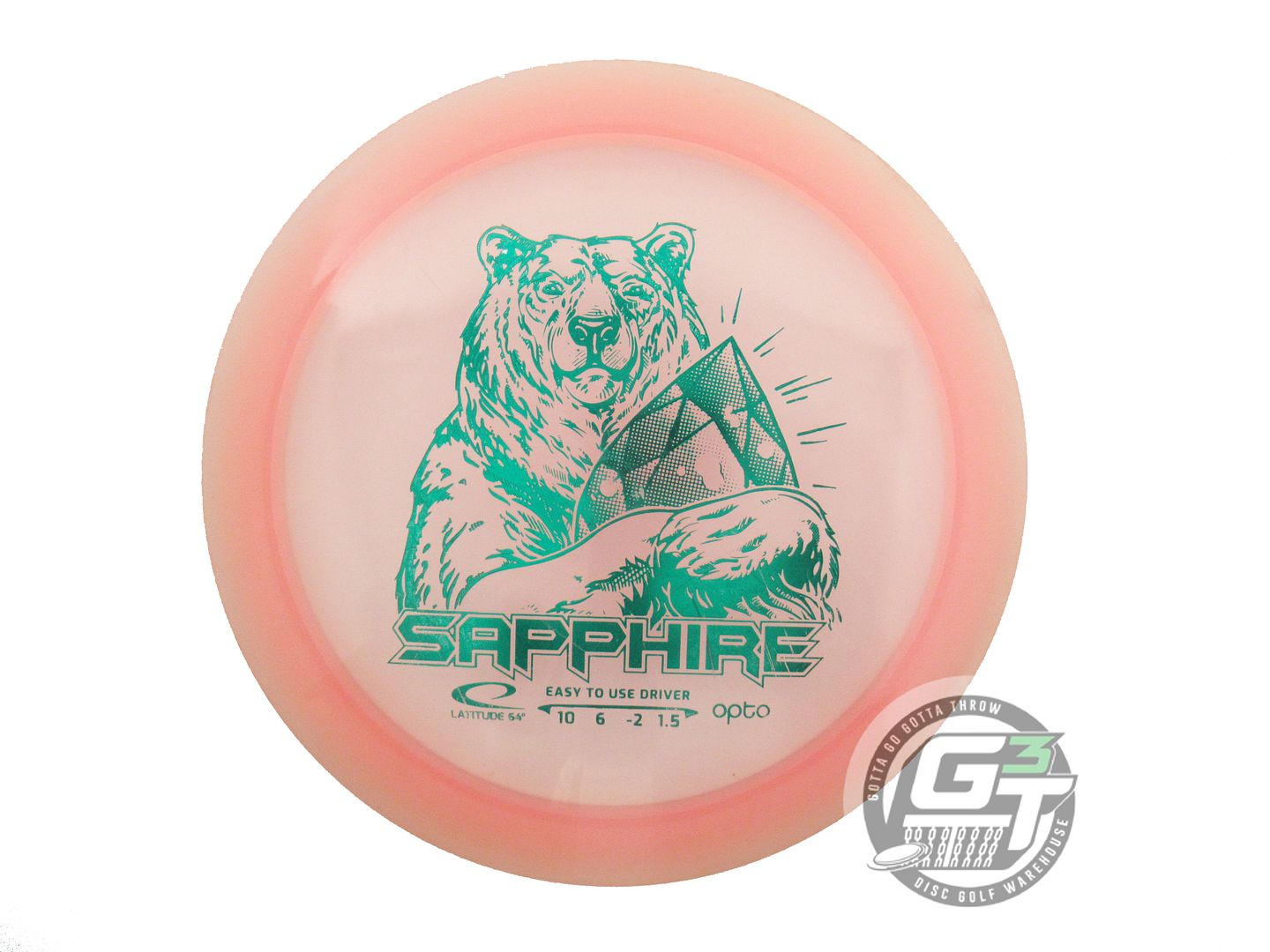 USED Latitude 64 Opto Sapphire 159g Pink Green Foil Distance Driver Golf Disc