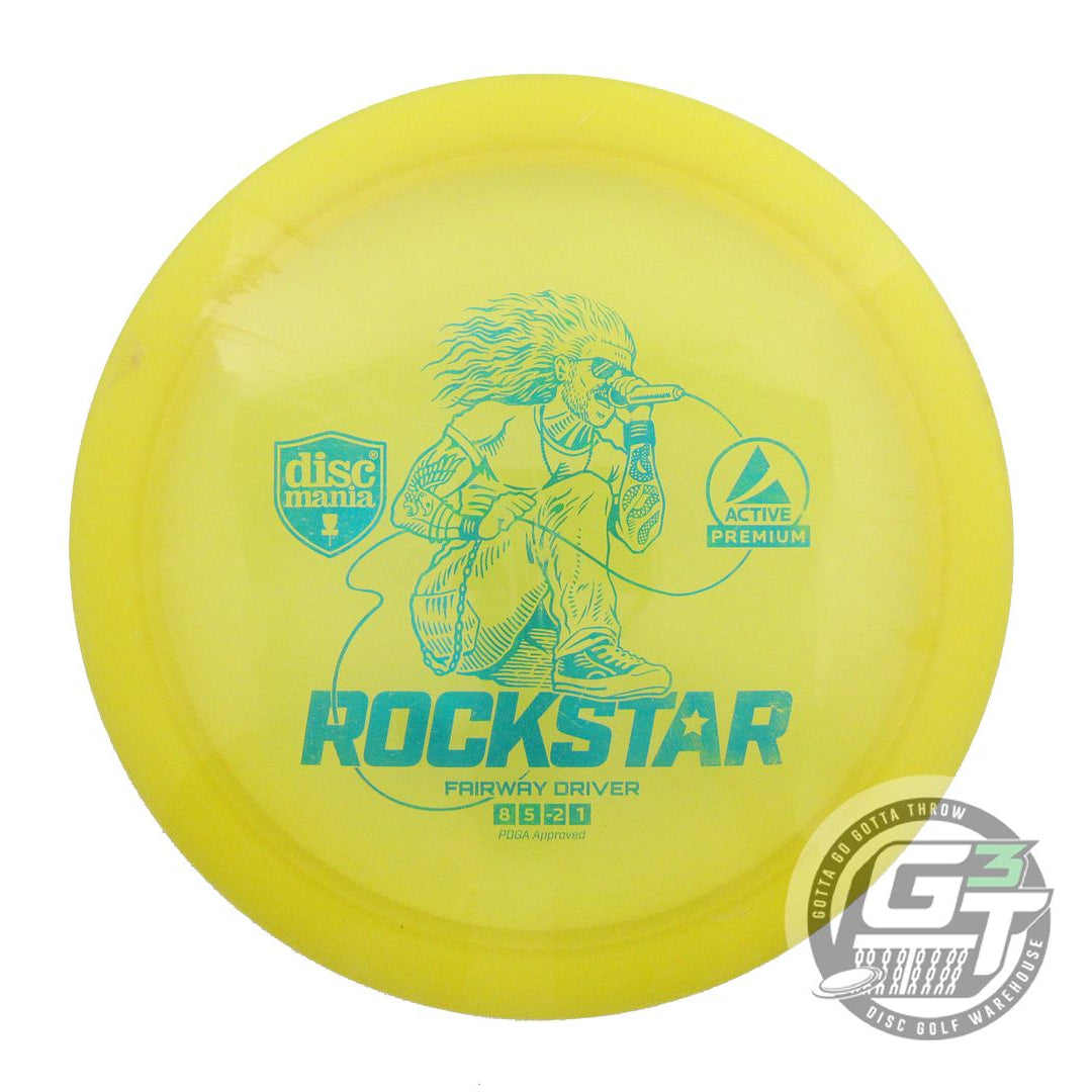 USED DiscMania Active Premium Rockstar 173g Yellow Teal Foil Driver Golf Disc