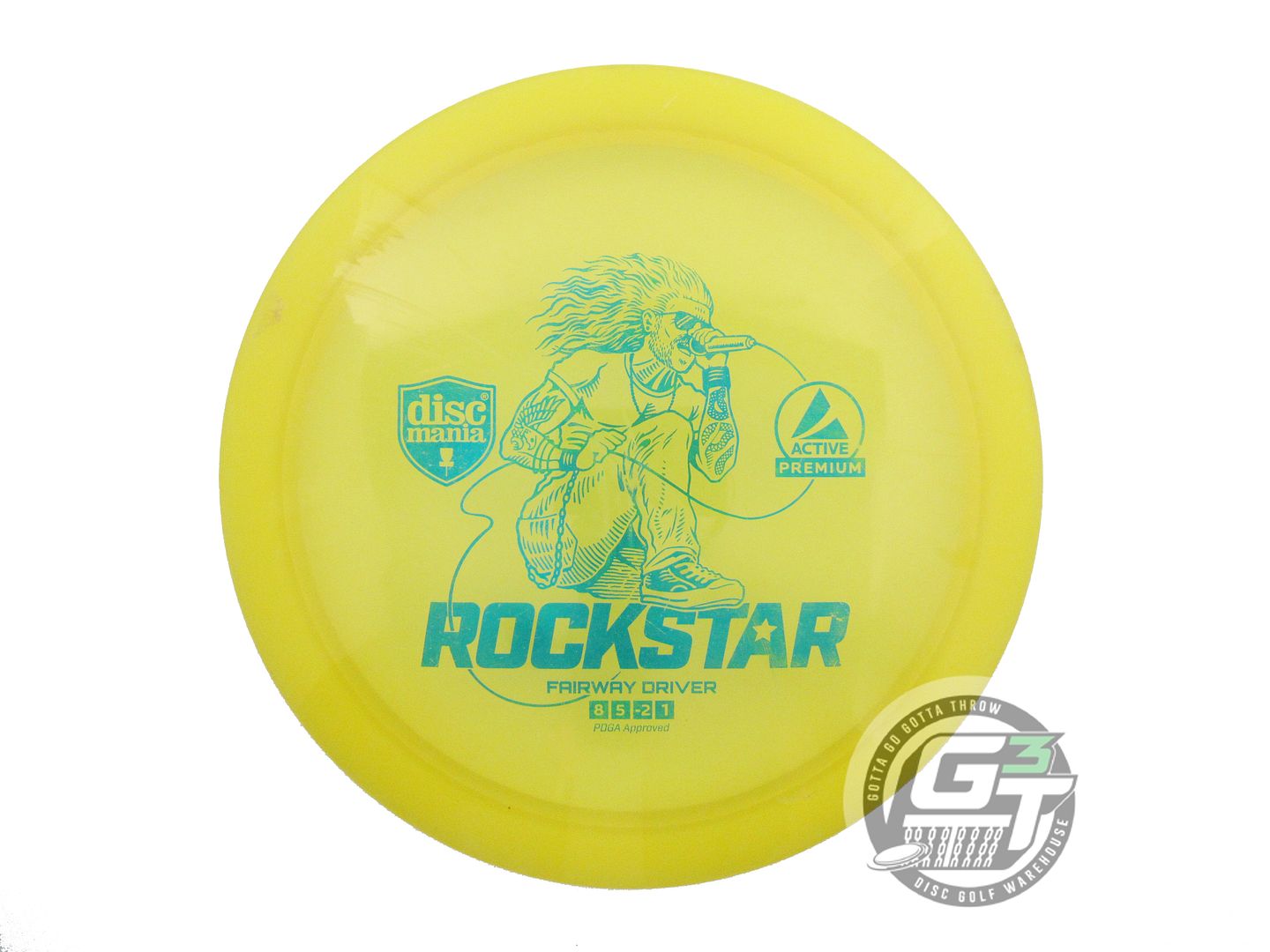 USED DiscMania Active Premium Rockstar 173g Yellow Teal Foil Driver Golf Disc