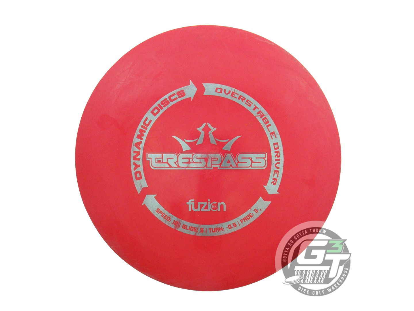 USED Dynamic Discs BioFuzion Trespass 172g Red Silver Foil Distance Driver Disc