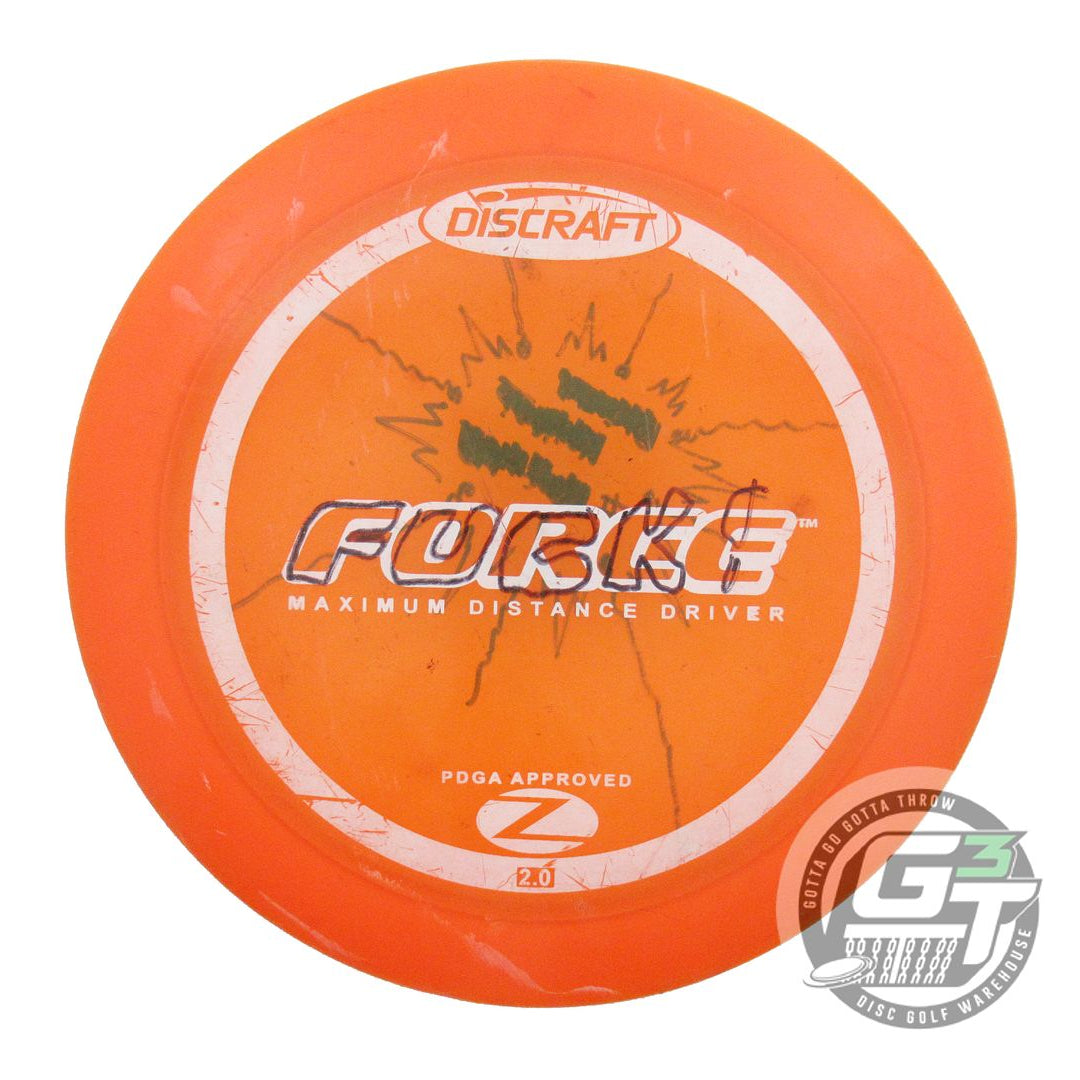 USED Discraft Z Force 168g Orange White Stamp Distance Driver Golf Disc