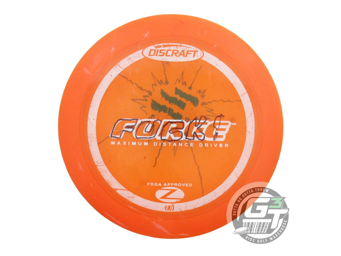 USED Discraft Z Force 168g Orange White Stamp Distance Driver Golf Disc