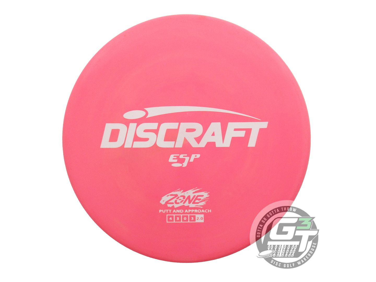 USED Discraft ESP Zone 177g Pink White Stamp Putter Golf Disc