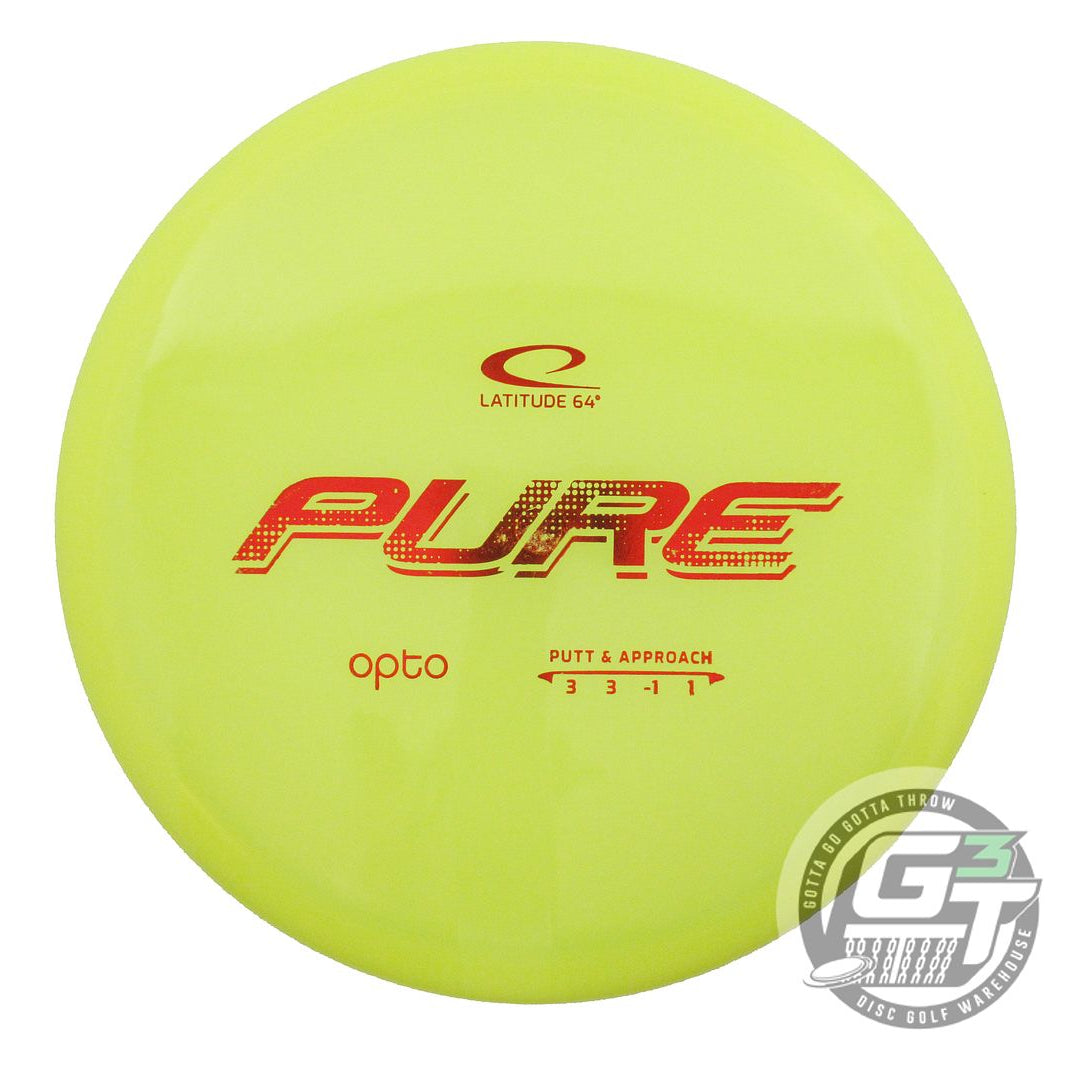 USED Latitude 64 Opto Pure 173g Yellow Red Foil Putter Golf Disc