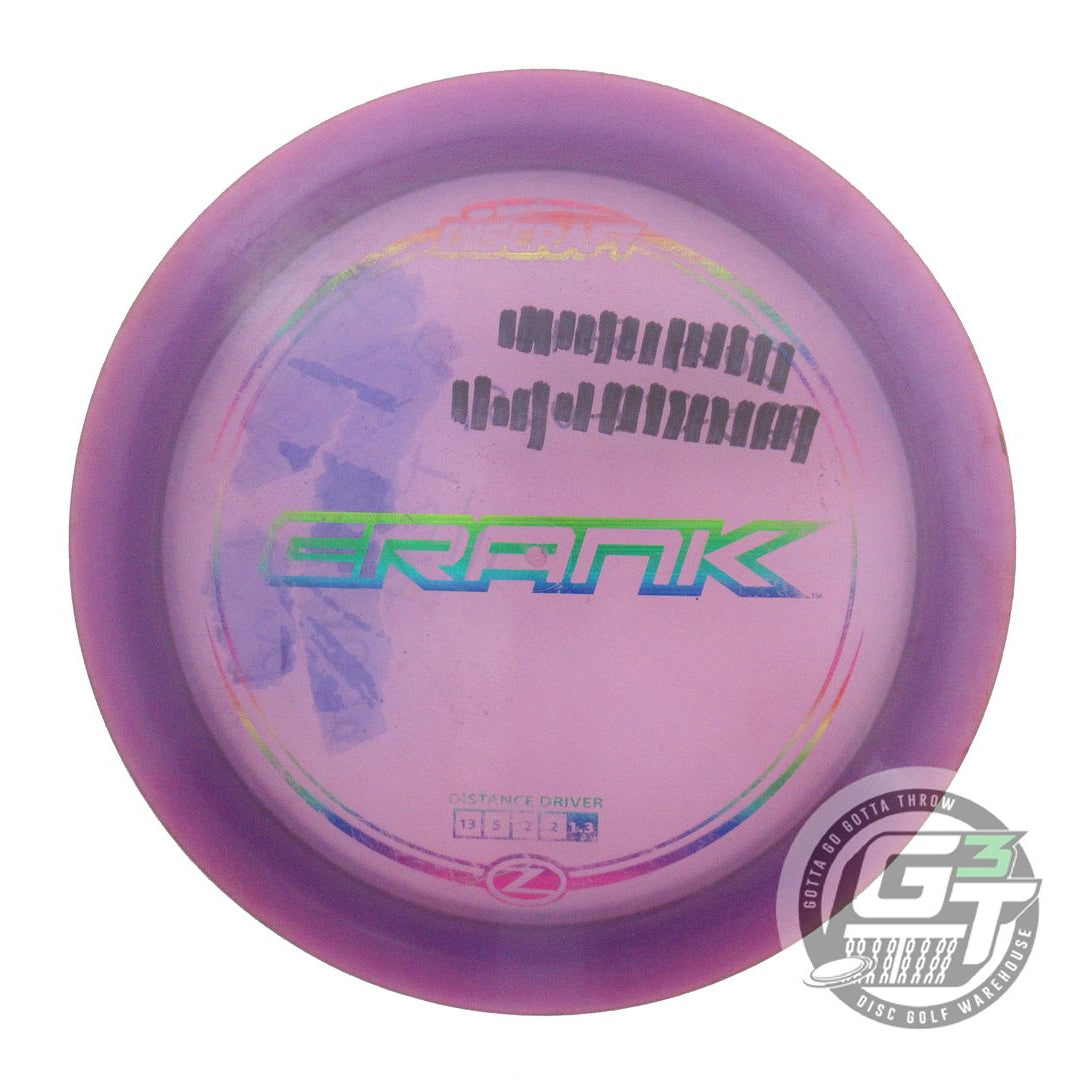 USED Discraft Z Crank 174g Purple Rainbow Laser Foil Distance Driver Golf Disc
