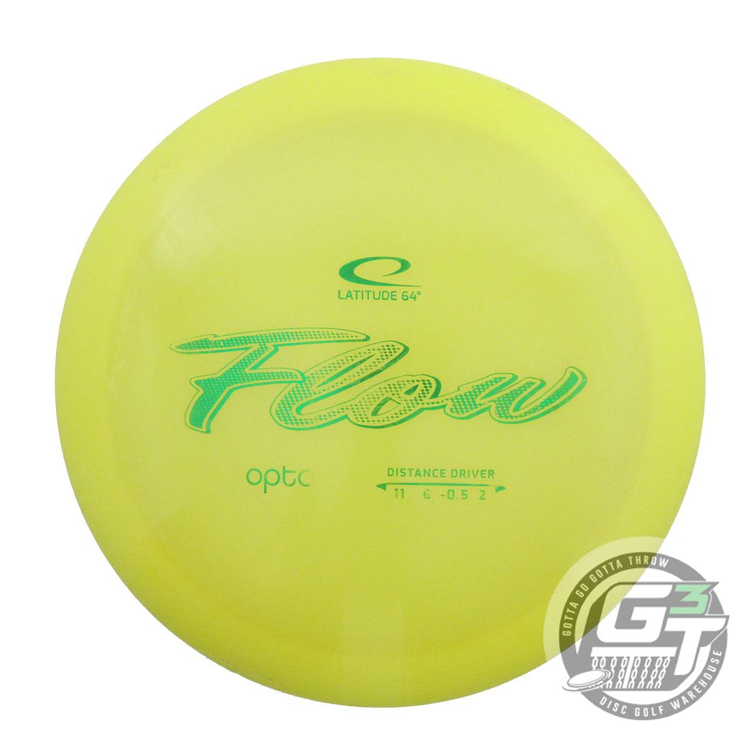 USED Latitude 64 Opto Flow 173g Yellow Green Foil Distance Driver Golf Disc