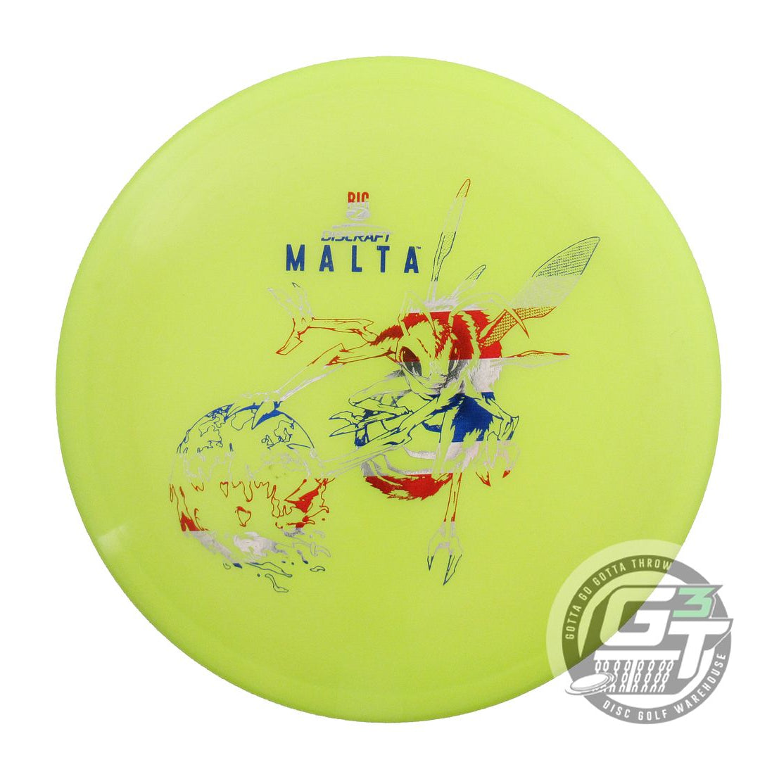 USED Discraft Big Z Malta 177g Yellow Stripe Foil Midrange Golf Disc