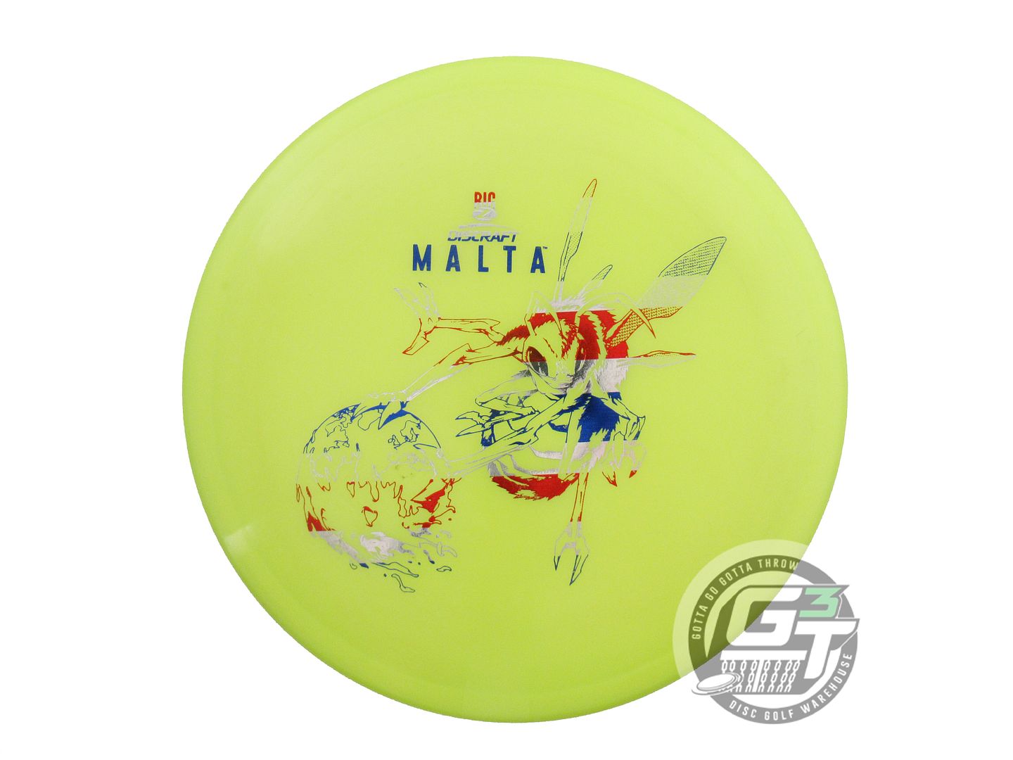 USED Discraft Big Z Malta 177g Yellow Stripe Foil Midrange Golf Disc