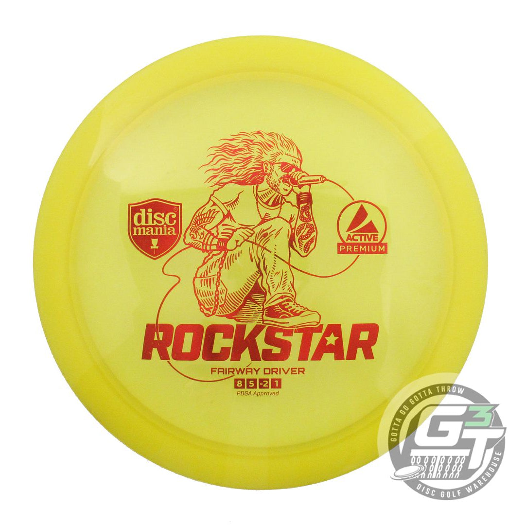 USED DiscMania Active Premium Rockstar 173g Yellow Red Foil Driver Golf Disc