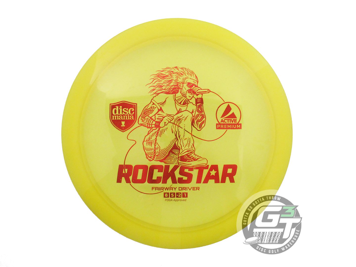USED DiscMania Active Premium Rockstar 173g Yellow Red Foil Driver Golf Disc