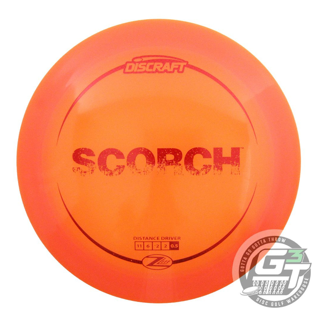 NOS Discraft Z Lite Scorch 162g Orange Red Weave Foil Distance Driver Golf Disc