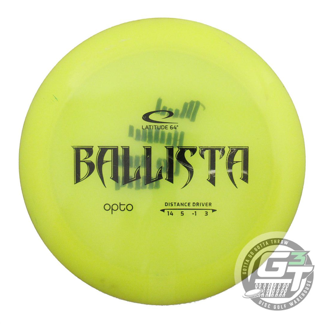 USED Latitude 64 Opto Ballista 173g Yellow Black Stamp Distance Driver Golf Disc