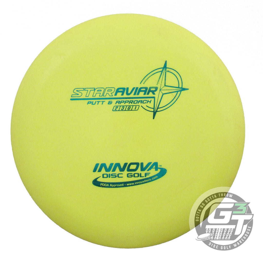 USED Innova Star Aviar 172g Yellow Teal Foil Putter Golf Disc