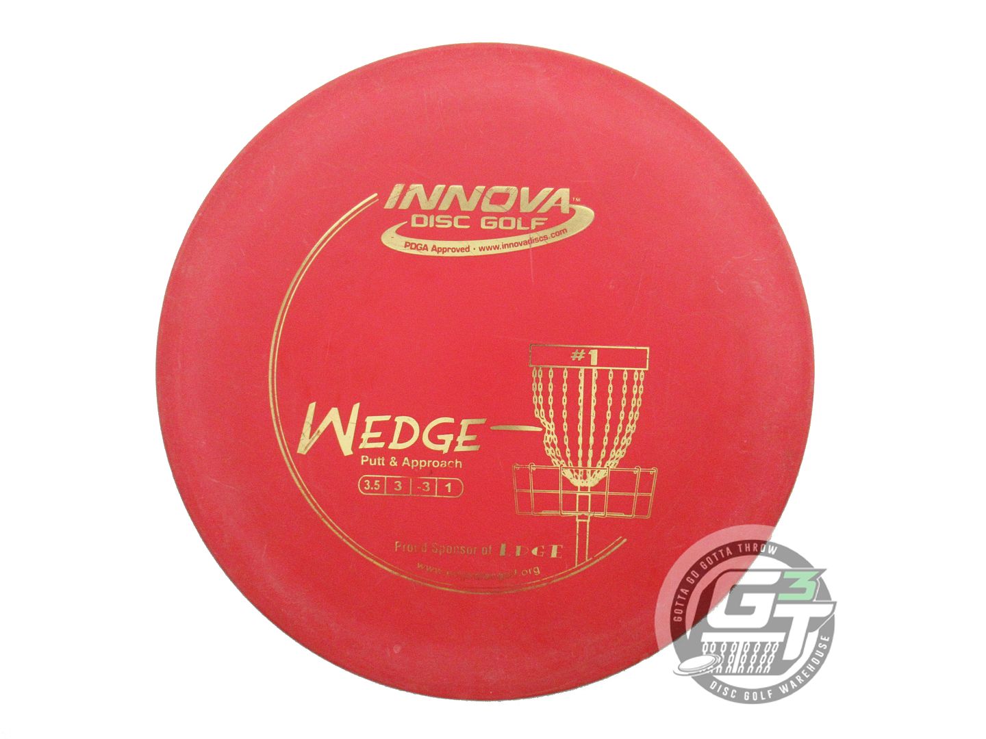 USED Innova DX Wedge 170g Red Gold Foil Putter Golf Disc