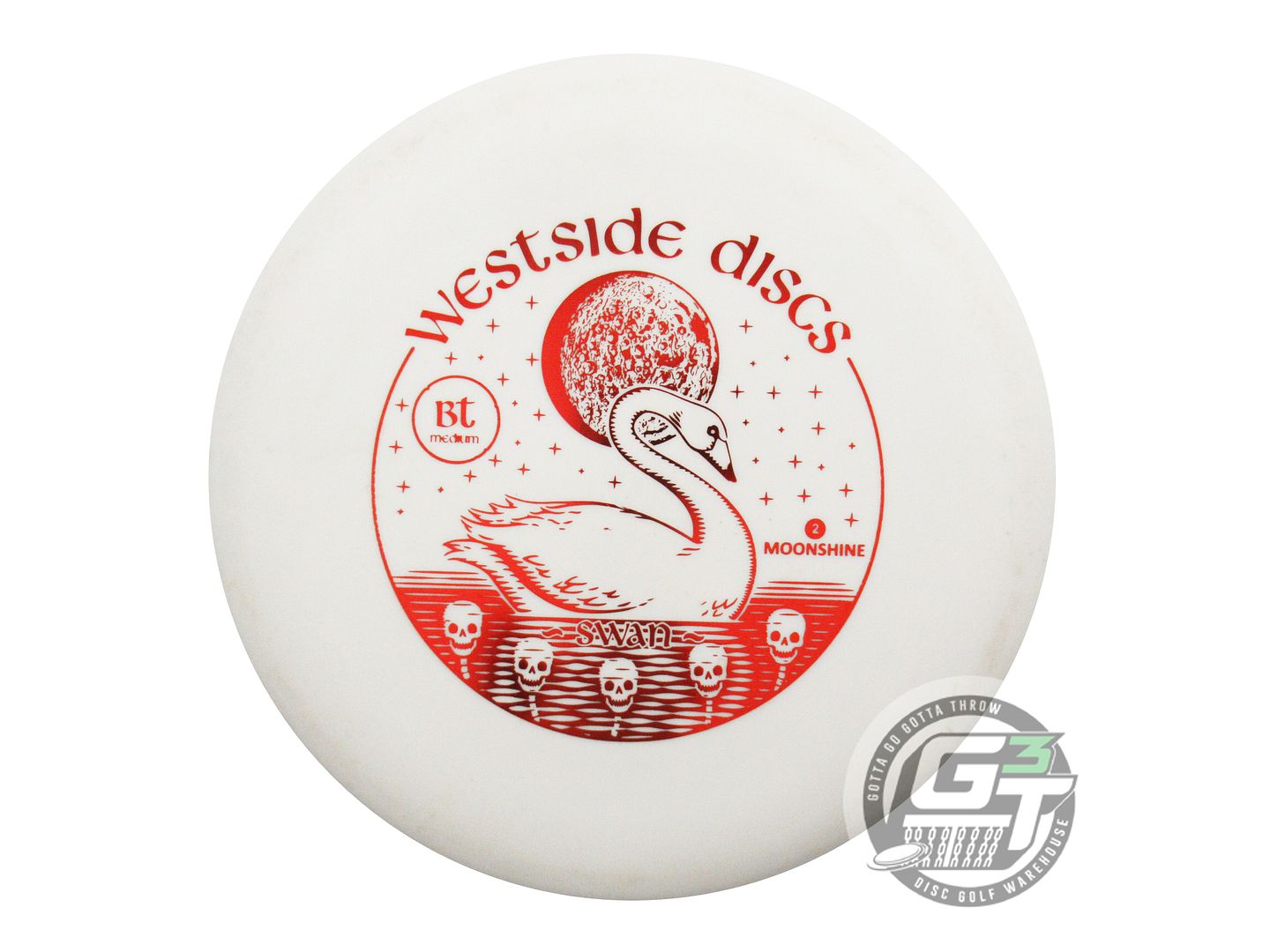 USED Westside Discs Moonshine BT Medium Swan 173g White Red Foil Putter Disc