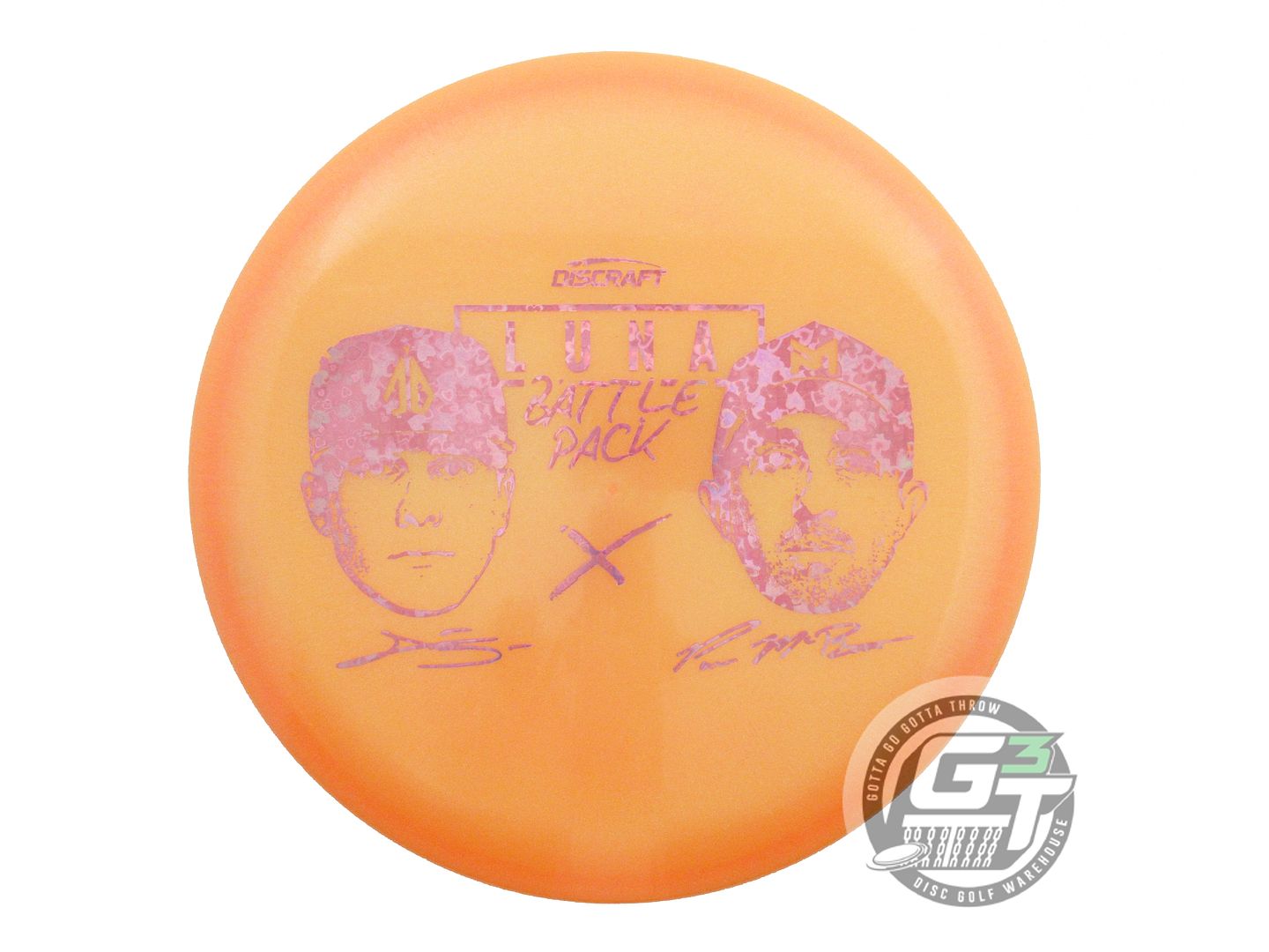 NOS Discraft BATTLE PACK Z ColorShift Luna 174g Orange Pink Heart Putter Disc