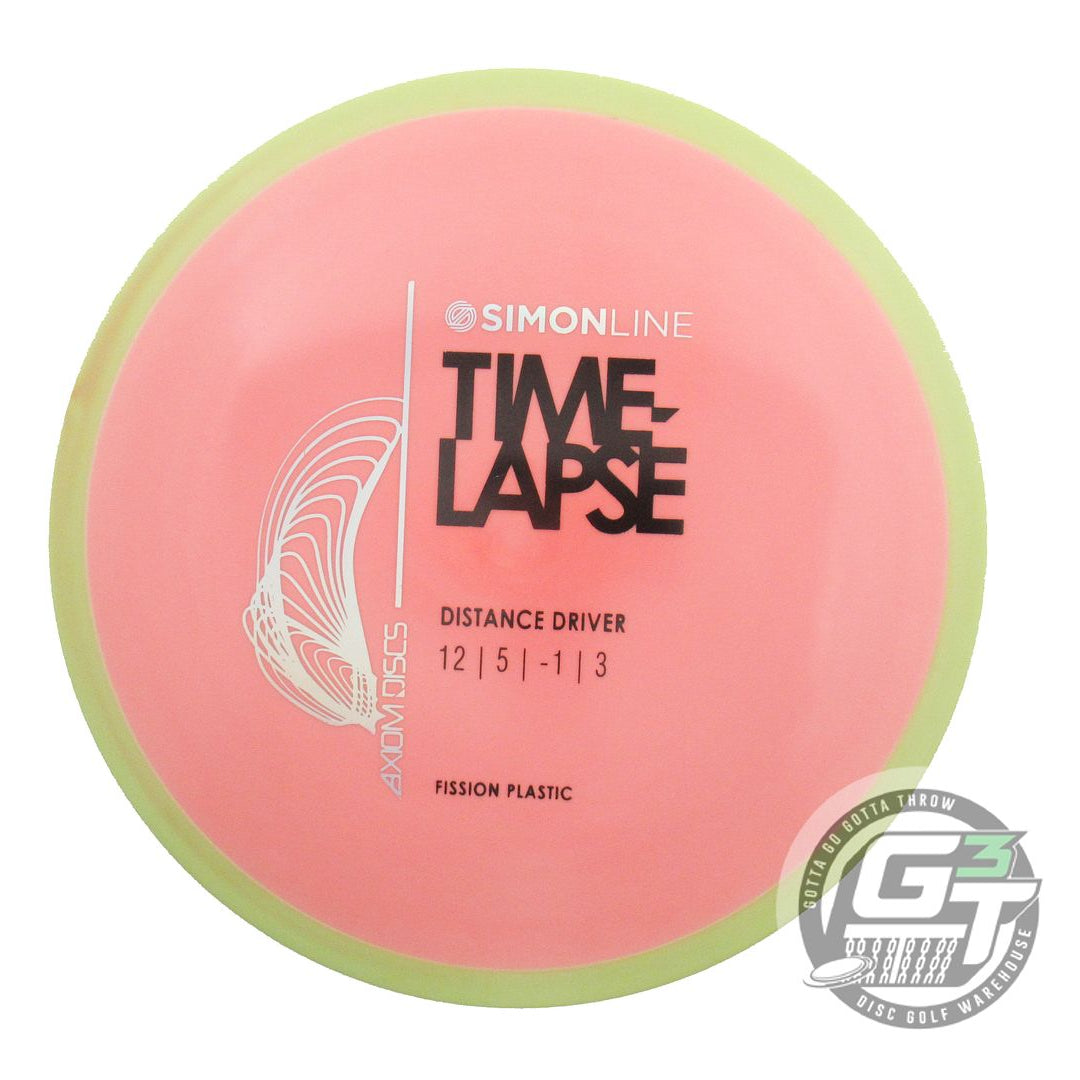 USED Axiom Discs Fission Time Lapse 167g Pink Lime Rim Driver Golf Disc