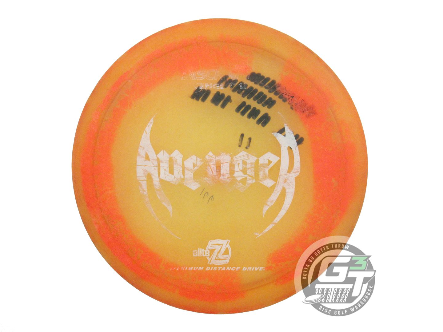 USED Discraft Elite Z Avenger 166g Orange White Stamp BATWING Driver Golf Disc