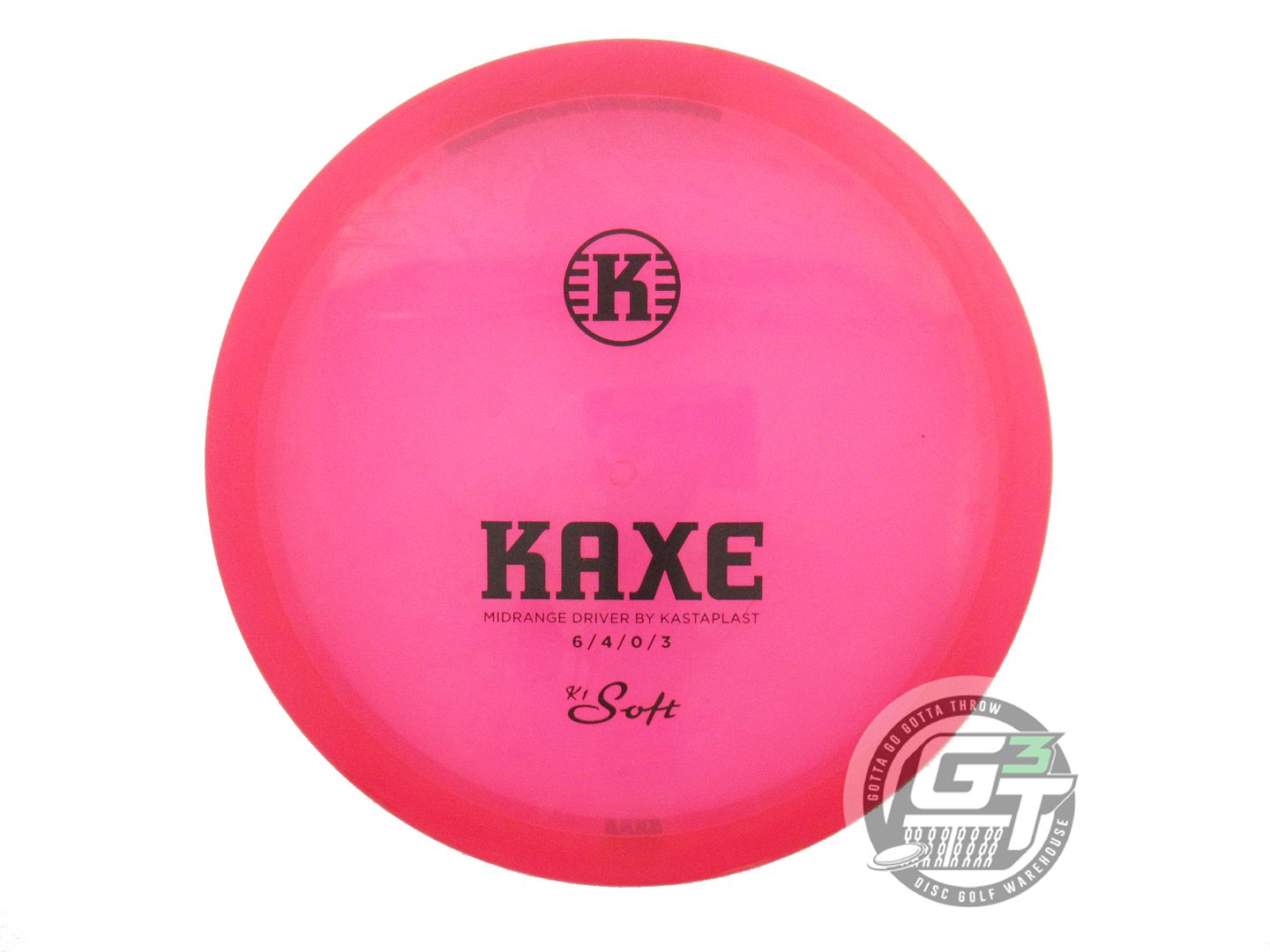 USED Kastaplast K1 Soft Kaxe 173g Pink Black Stamp Midrange Golf Disc