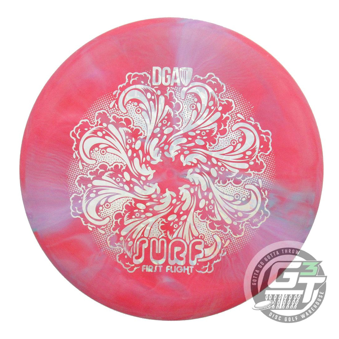 USED DGA FIRST RUN D-Line Surf 173g Pink-Lilac Silver Shatter Midrange Golf Disc